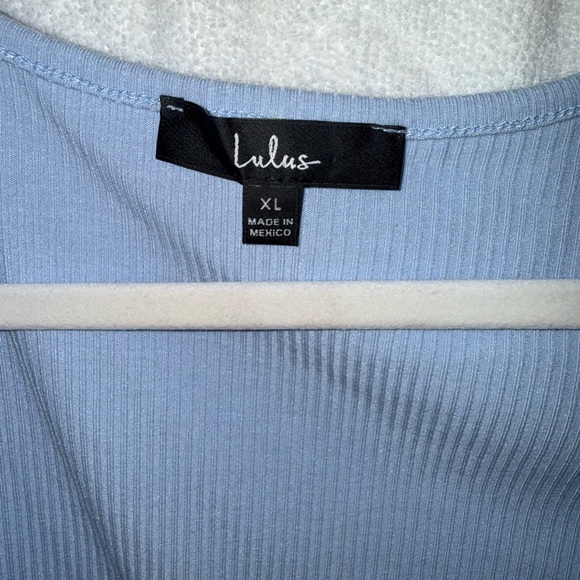 Lulu's Light Blue Ribbed Bodysuit - Picture 2 of 4